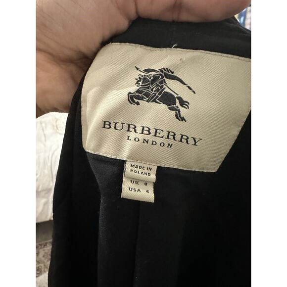 Burberry Womens Black Solid Blazer Jacket Size 6 Italy - Picture 5 of 7